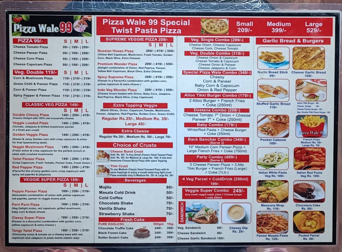 Pizza Wale 99 menu