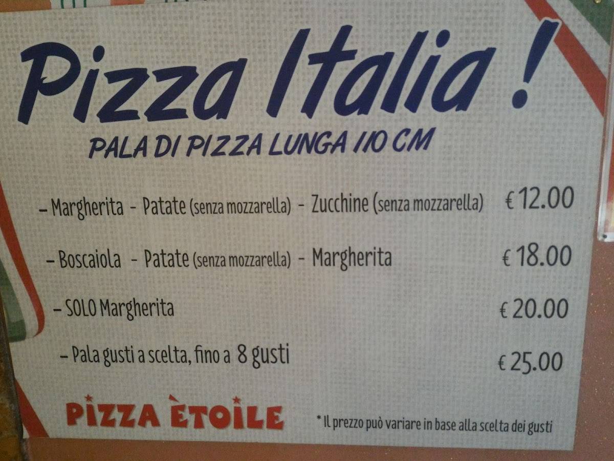 Menu di Pizza ètoile 