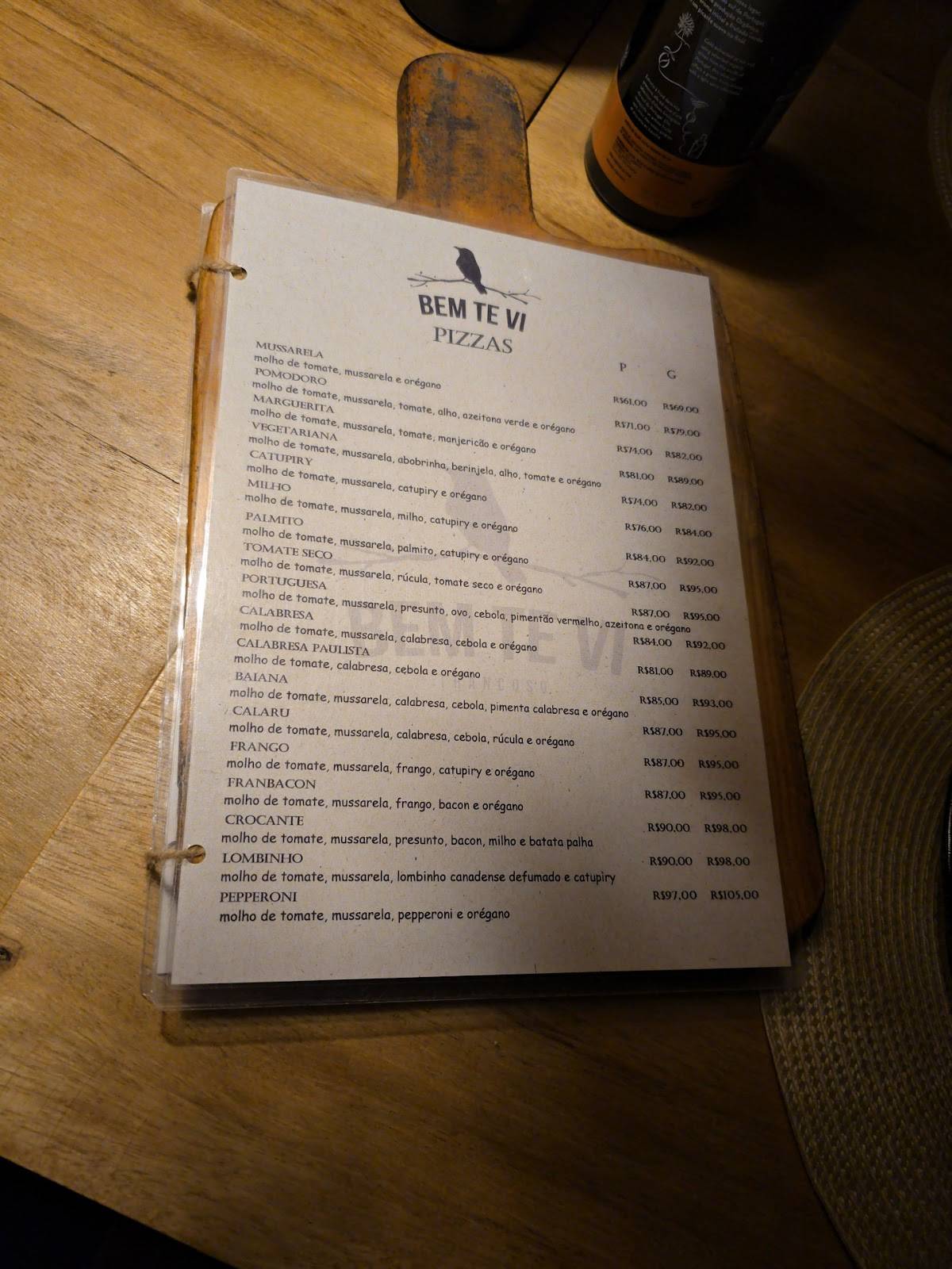 Pizzaria e Restaurante Bem Te Vi Trancoso cardápio