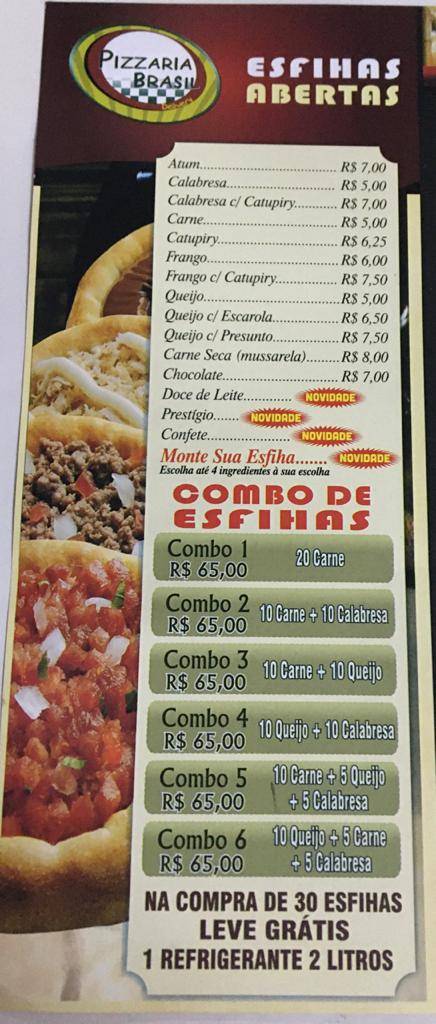 Pizzaria Brasil cardápio