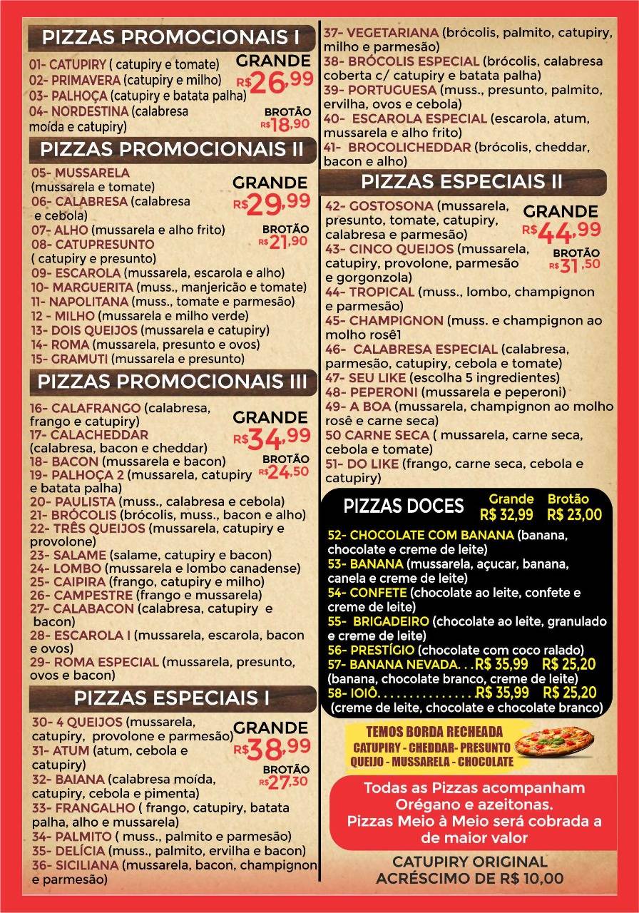 Pizzaria Like Pizzas cardápio