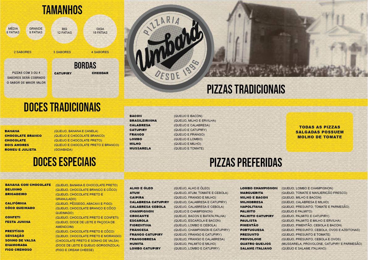 Pizzaria Umbará cardápio