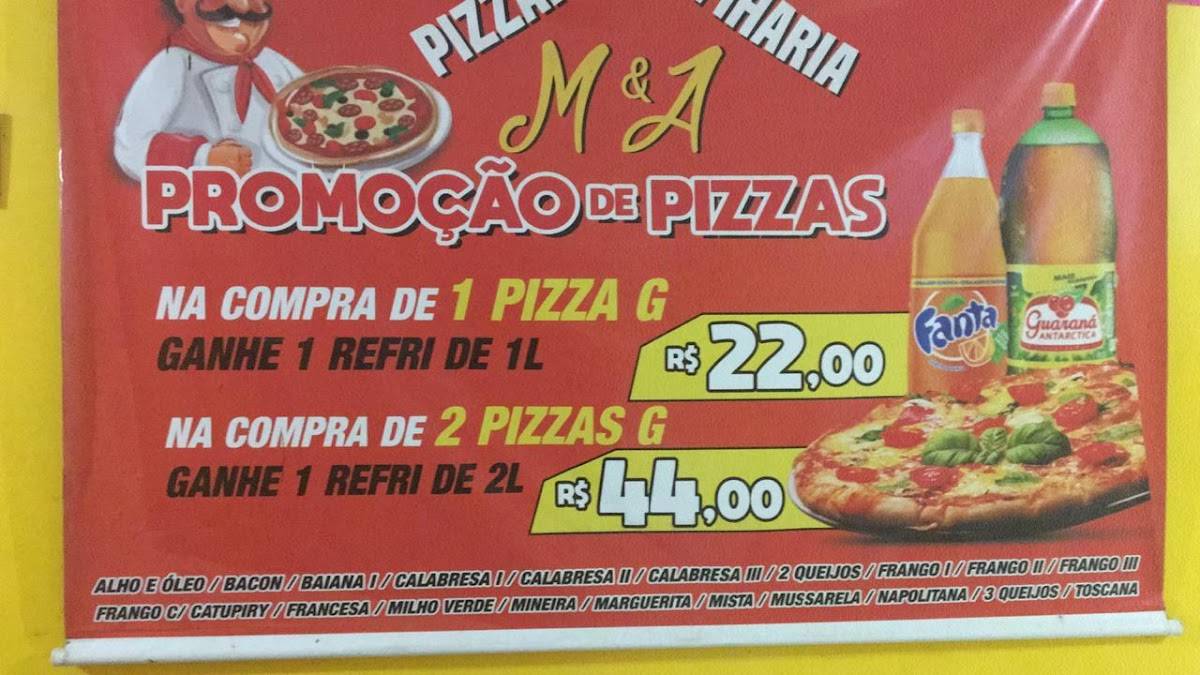 Pizzaria e Esfiharia M&A cardápio