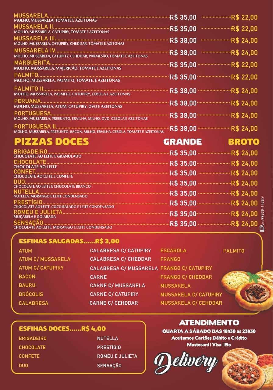 Pizzaria e Esfiharia Magu cardápio