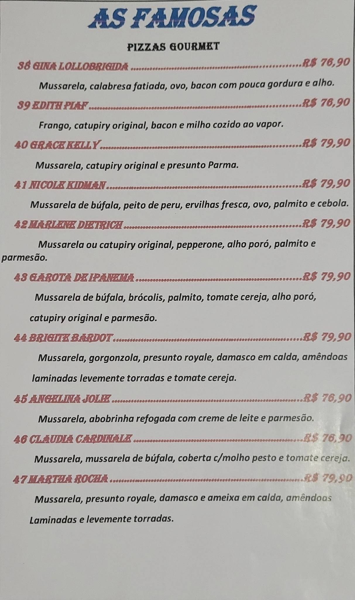 Pizzas Vicenzo cardápio
