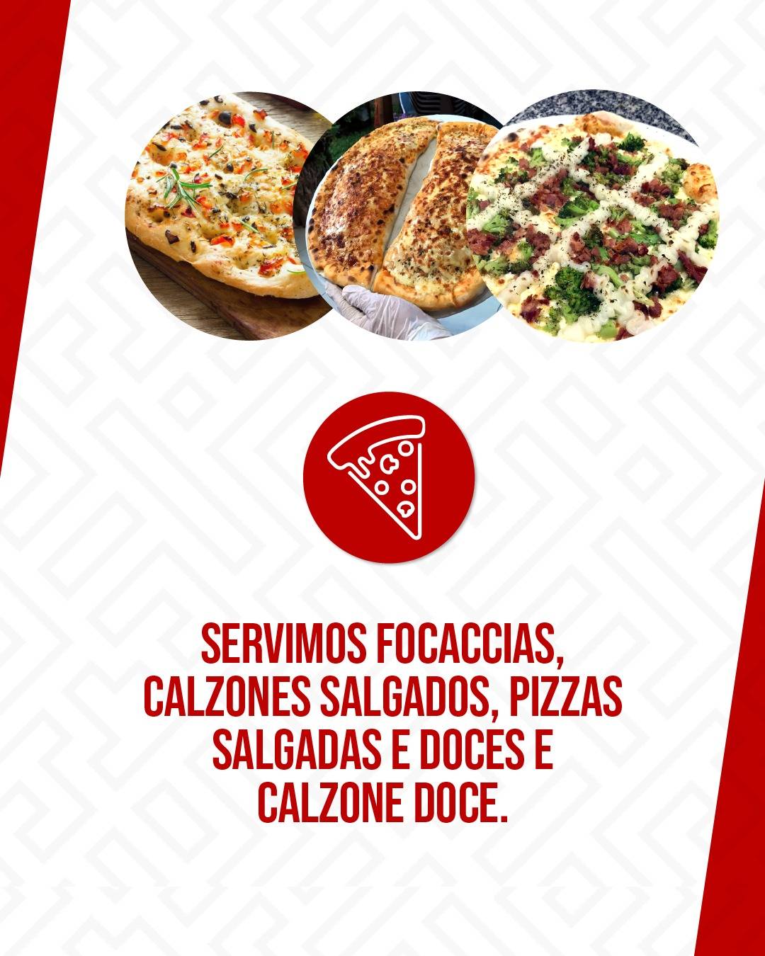 Pizzas na Festa cardápio