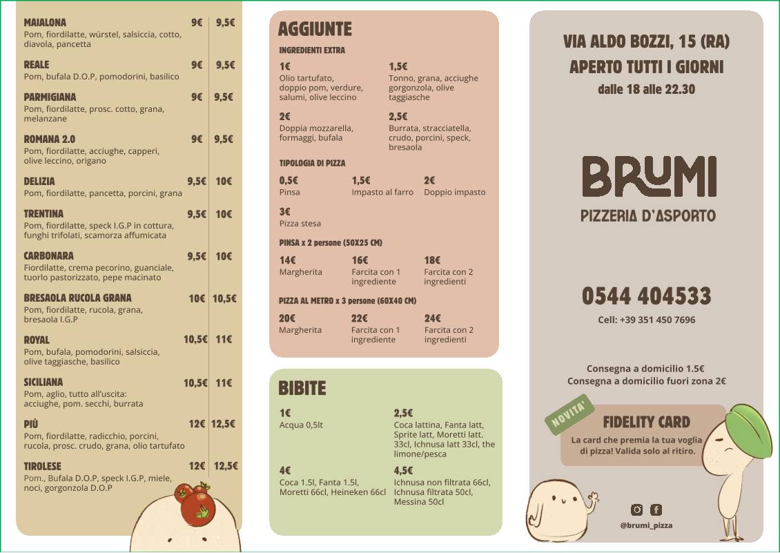 Menu di Brumi Pizza 