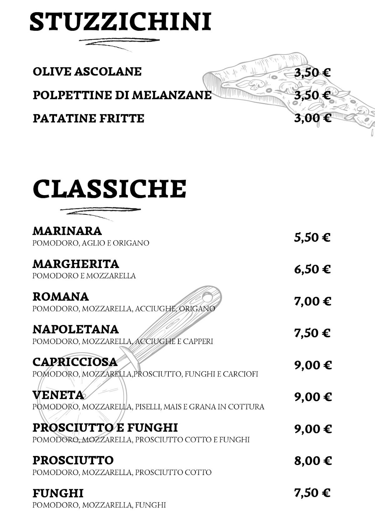 Menu di Pizzeria Ca' Balà 