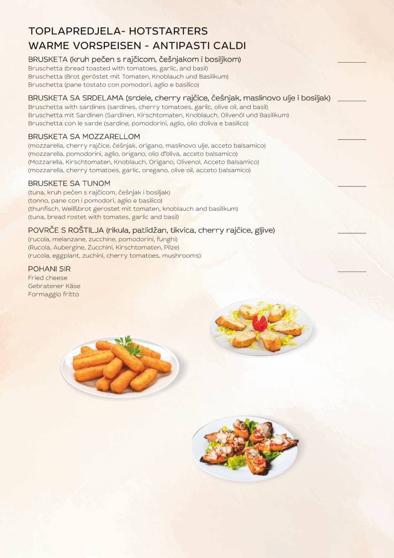 Menu di Pizzeria Capri 