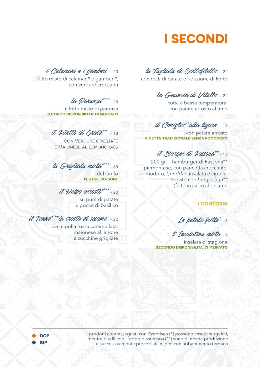 Menu di Clapsy Torino 