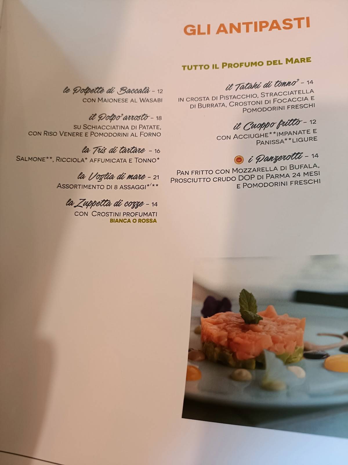 Menu di Clapsy Torino 