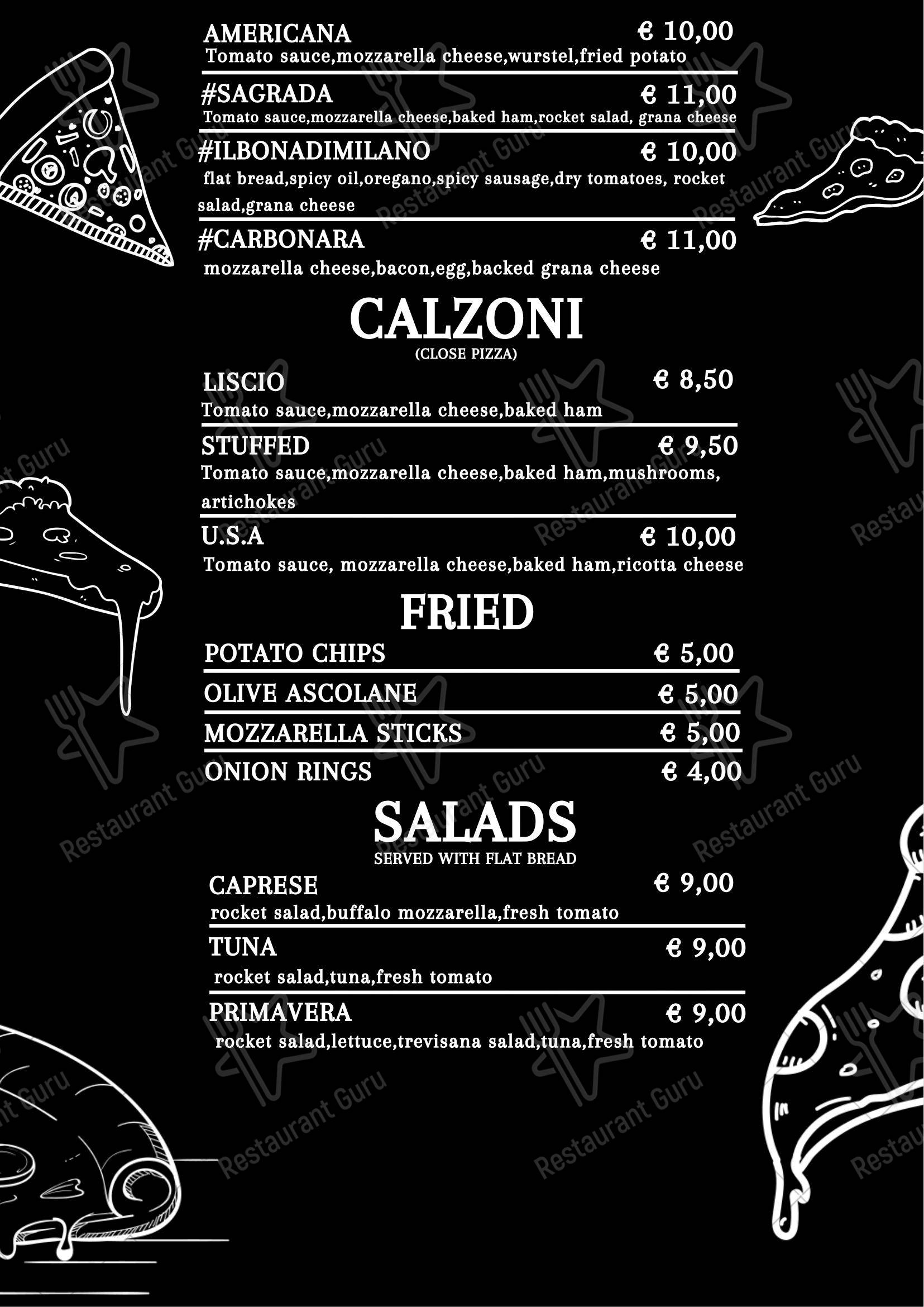 Menu di Pizzeria Da Romano Milano - Menu bar