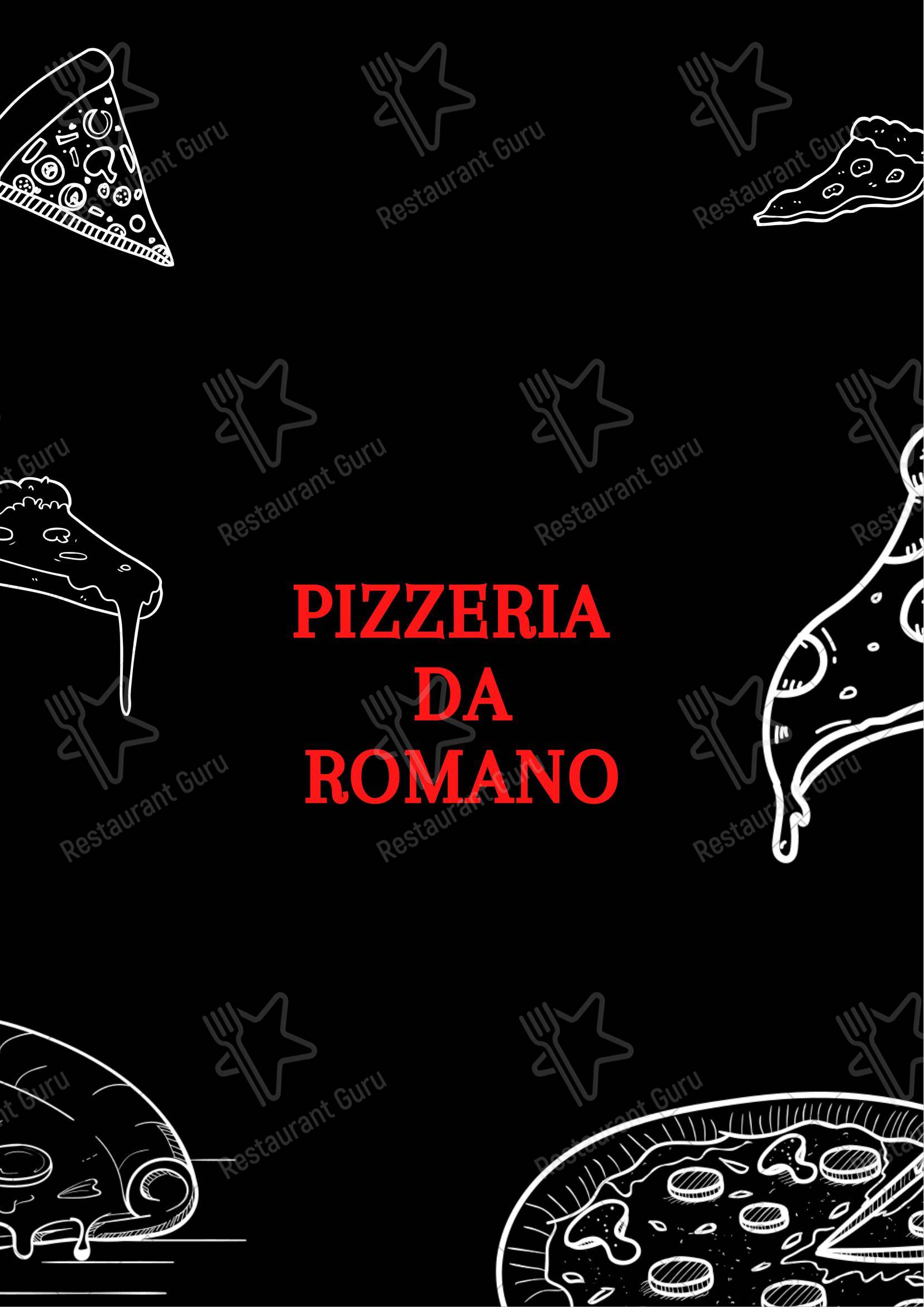 Menu per Pizzeria Da Romano Milano ristorante