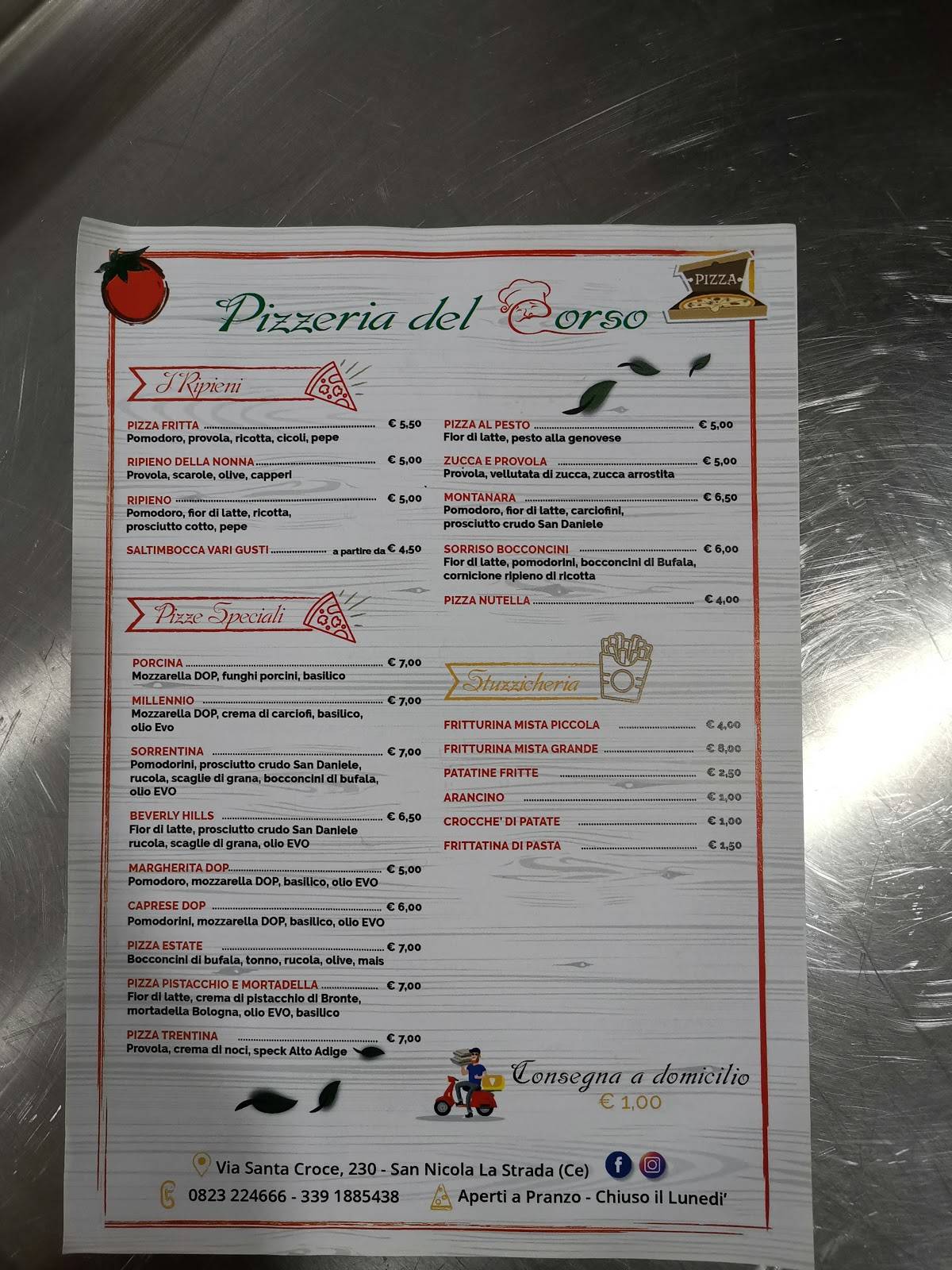 Menu di Pizzeria Del Corso 