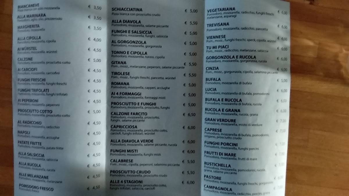 Menu di Pizzeria Export Teodorico 