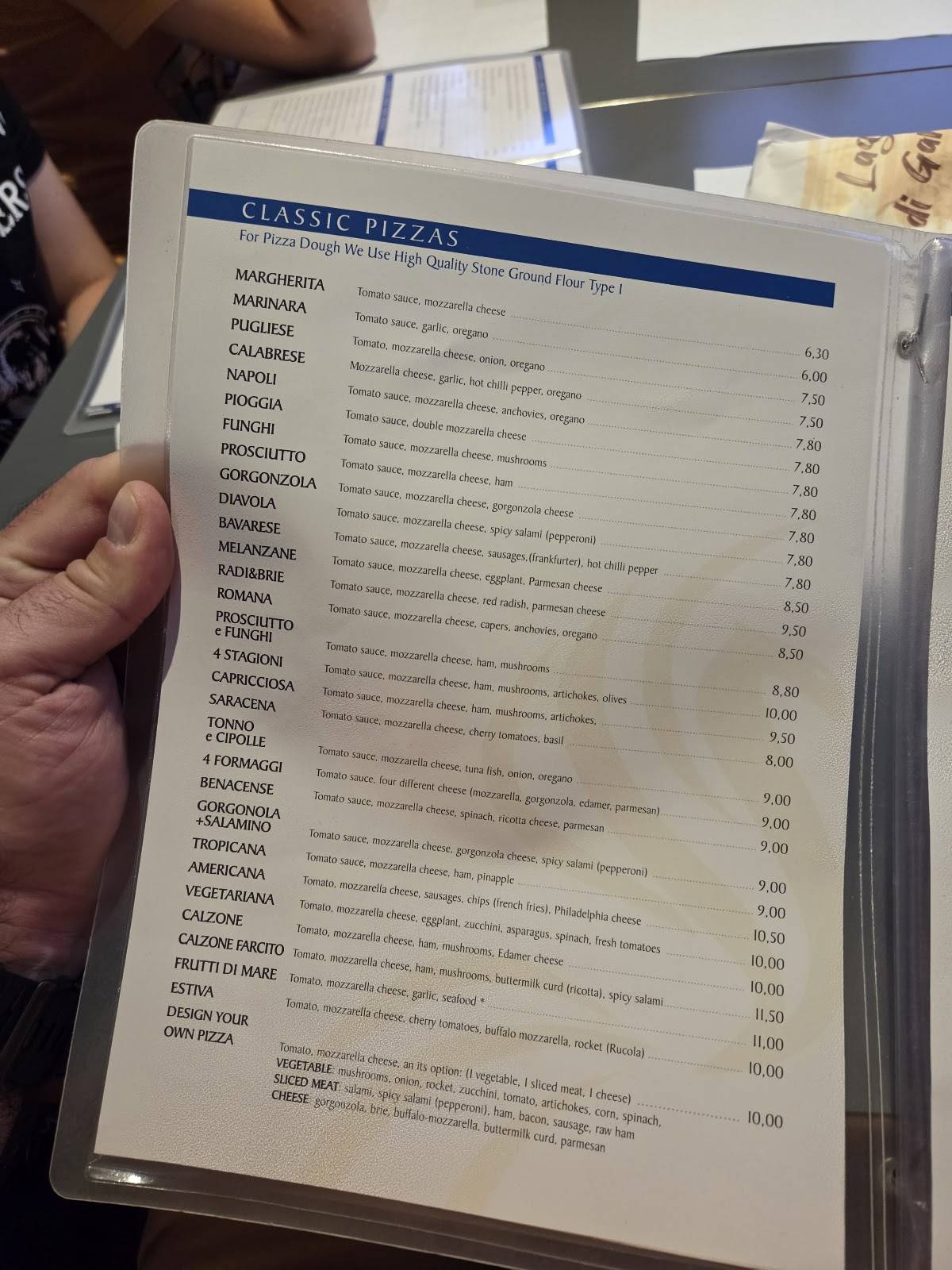 Menu di Pizzeria Fenice 