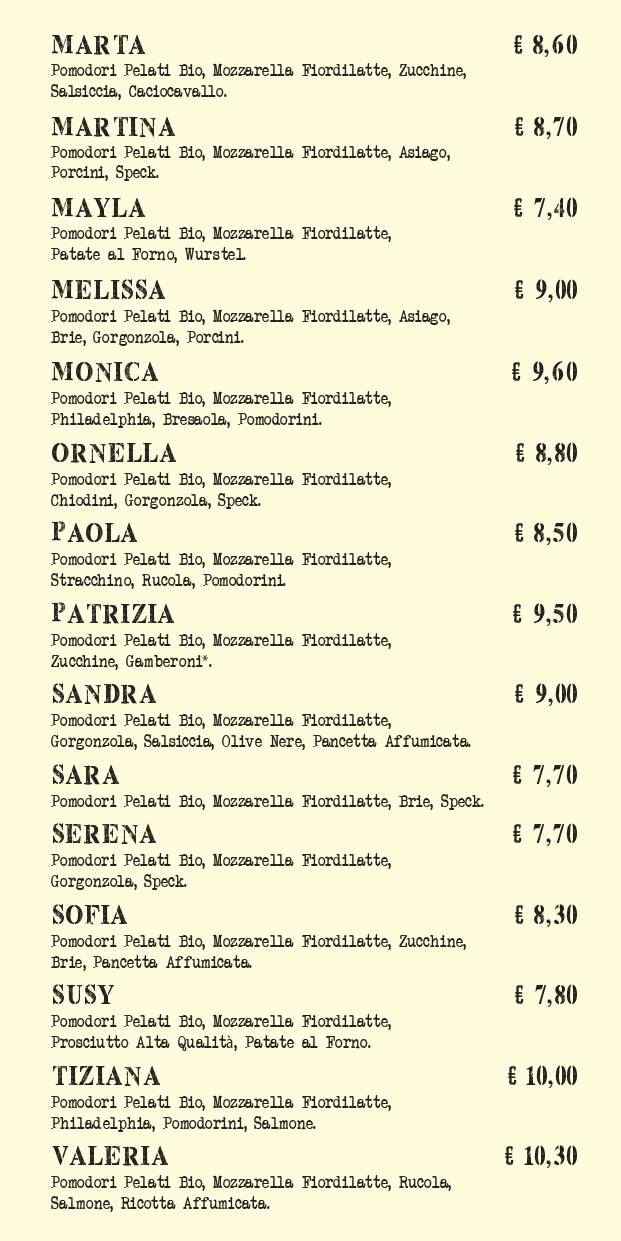Menu di Pizzeria FuoriCentro 