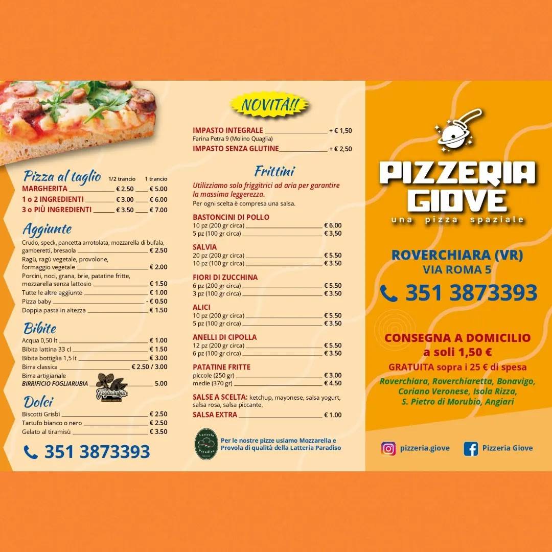 Menu di Pizzeria Giove 