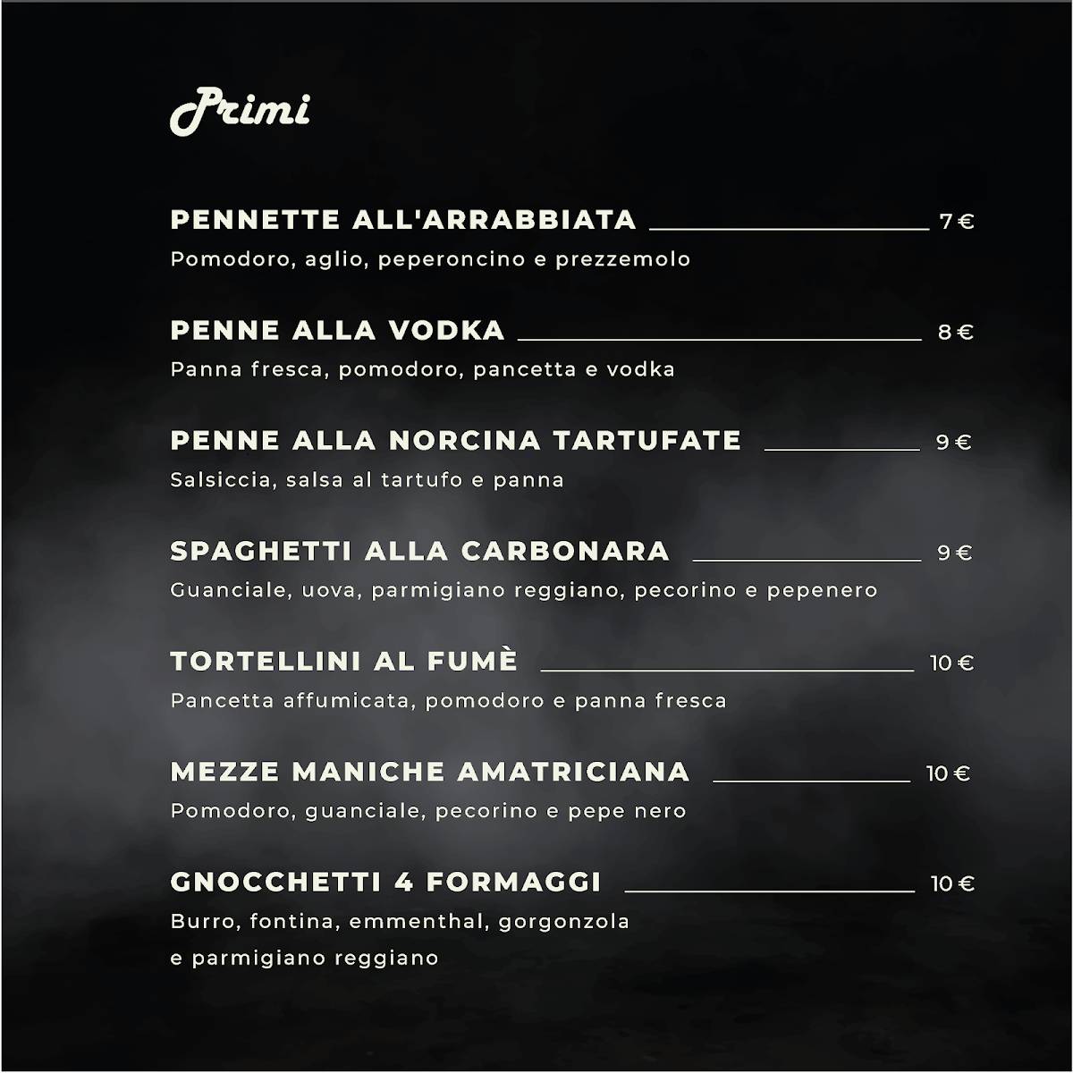 Menu di Pizzeria Happy Days 