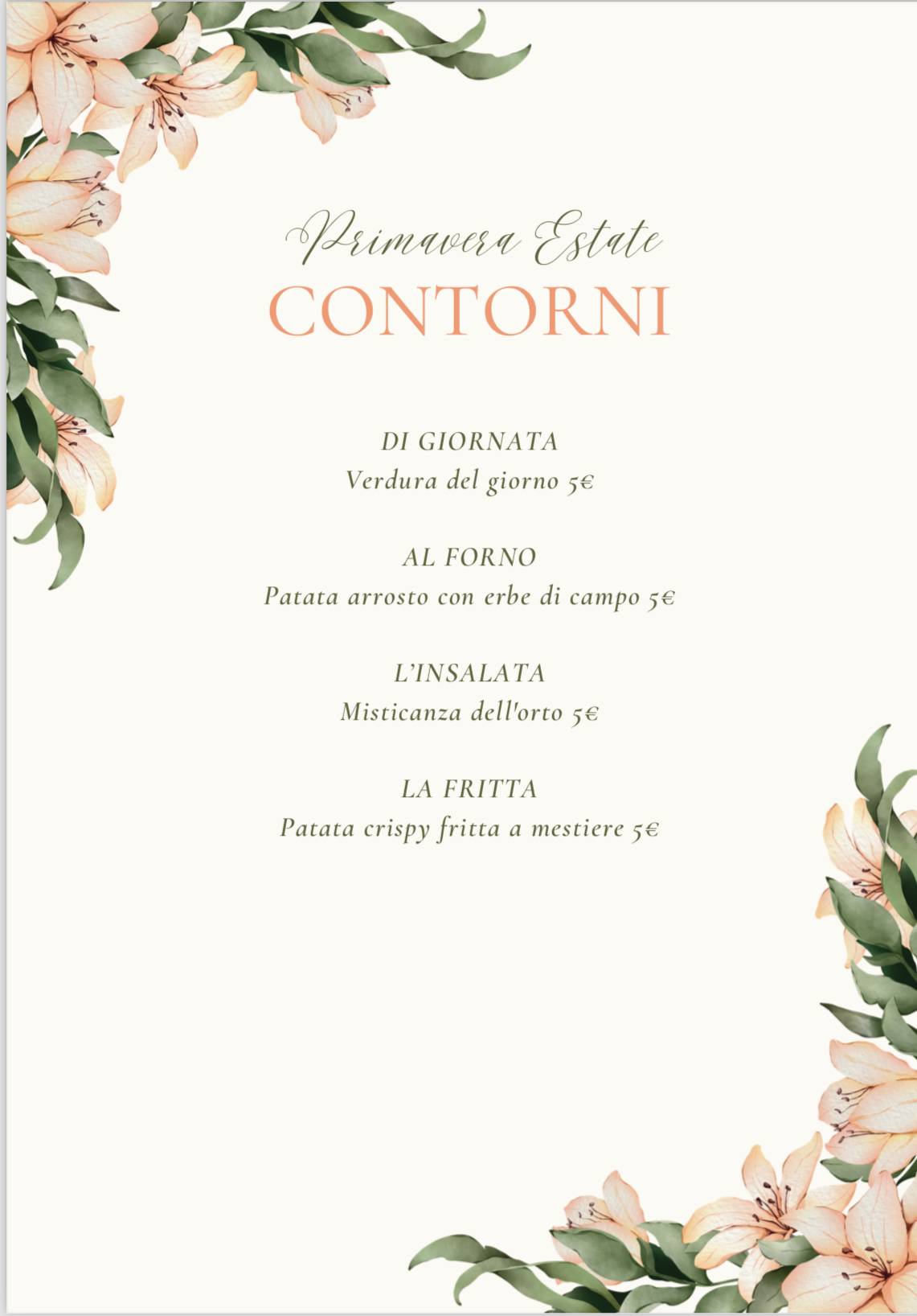 Menu di Il Borgo di Bagnaia 