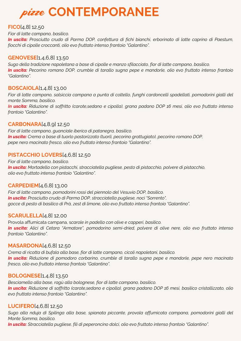 Menu di Pizzeria Insieme - Gourmet anche Gluten Free 