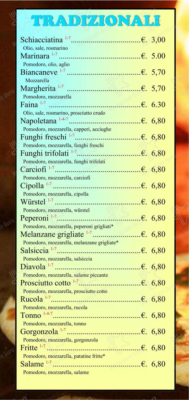 Pizzeria Mimì & Cocò in Ravenna - Menu