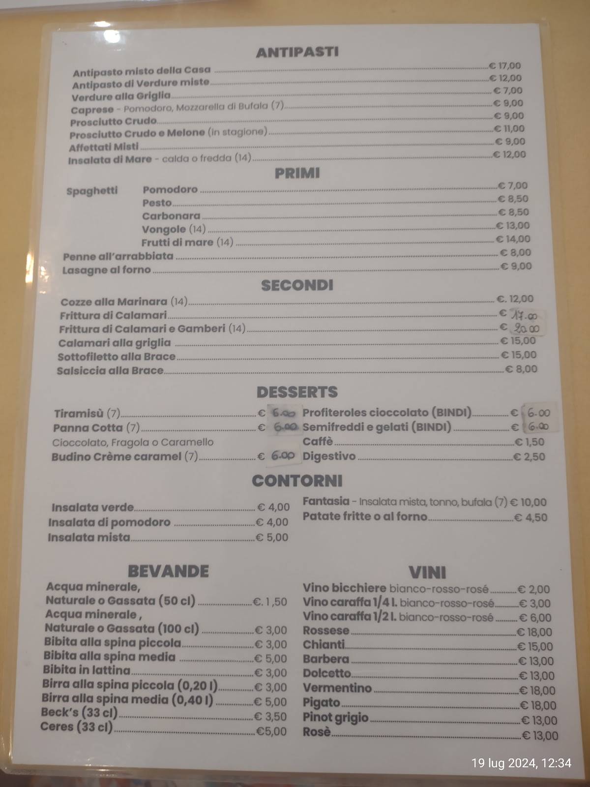 Menu di Pizzeria Napoletana 