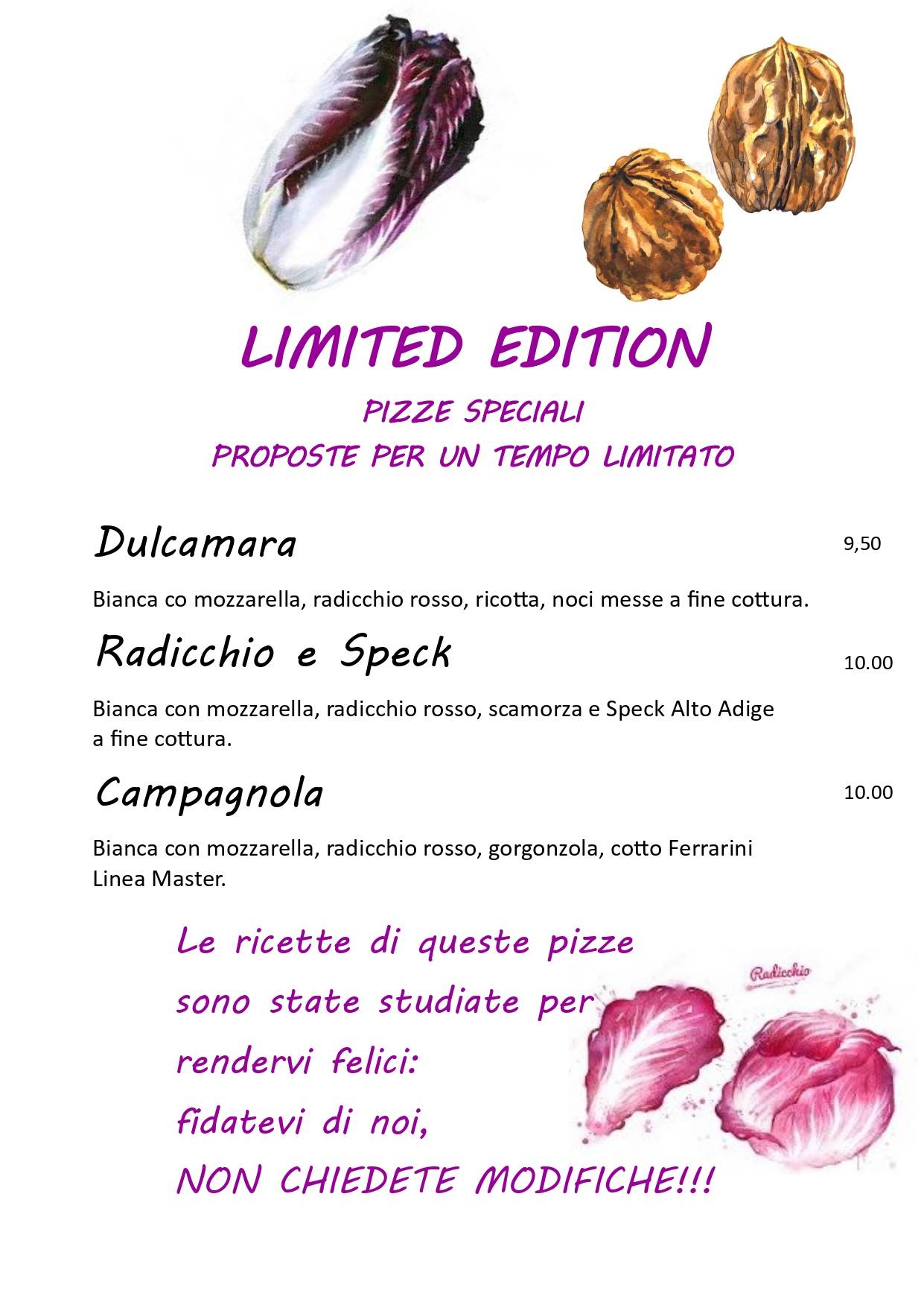 Menu di Pizzeria Paderna 