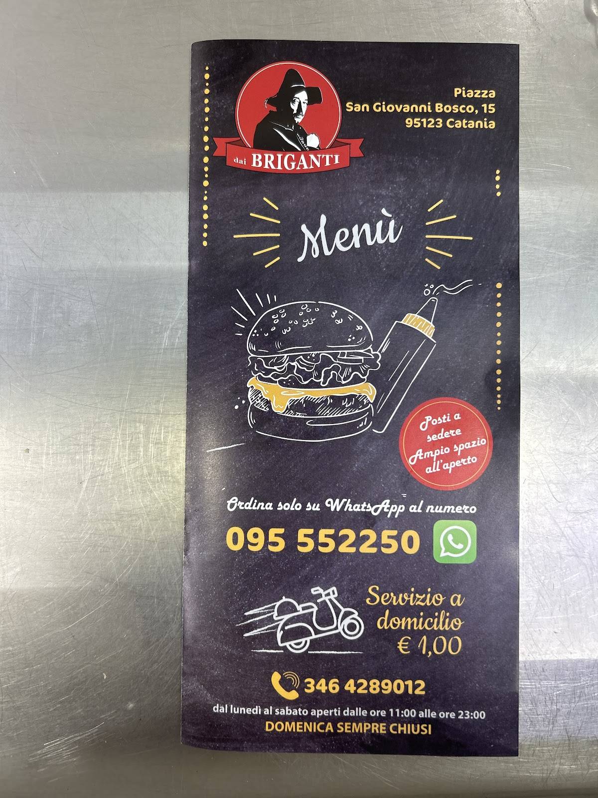 Menu di Pizzeria Panineria Hamburgeria dai Briganti 