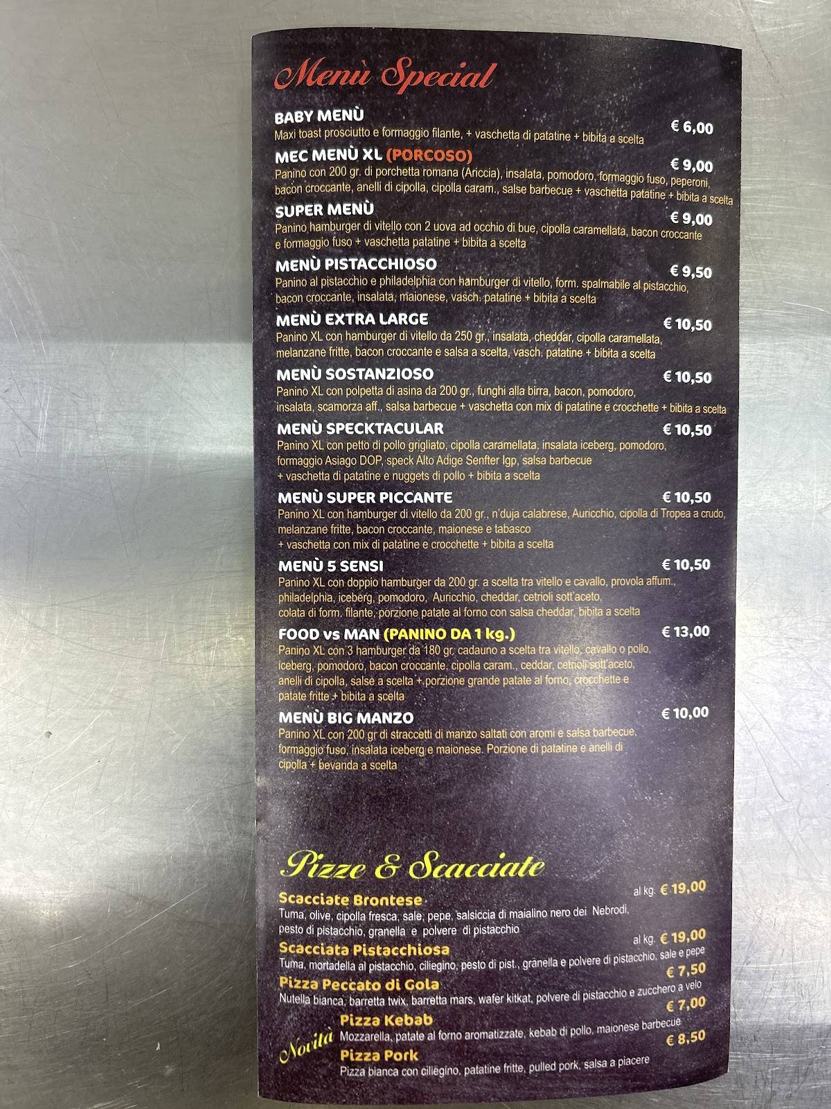 Menu di Pizzeria Panineria Hamburgeria dai Briganti 