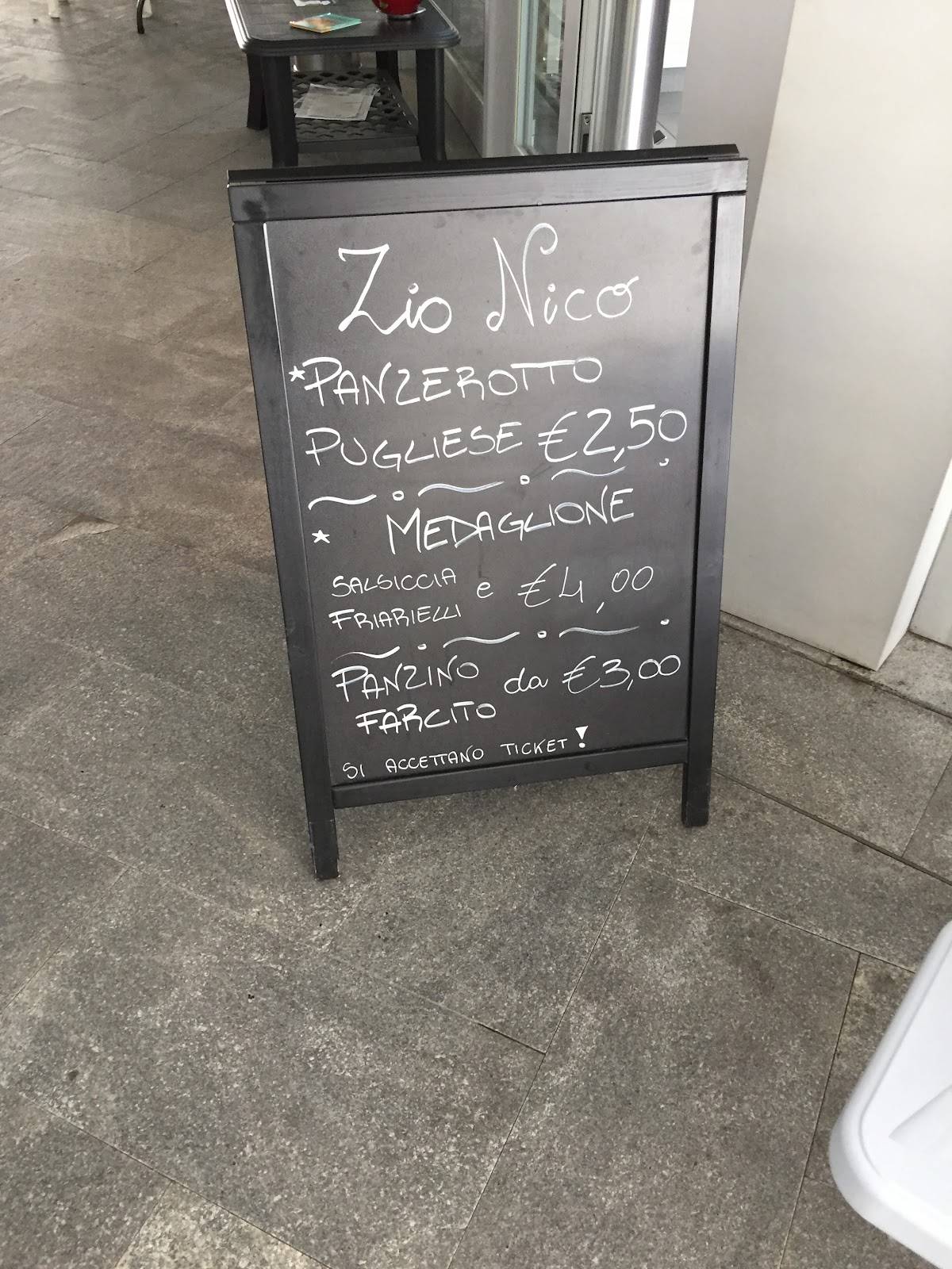 Menu di Pizzeria Panzerotteria Zio Nico 