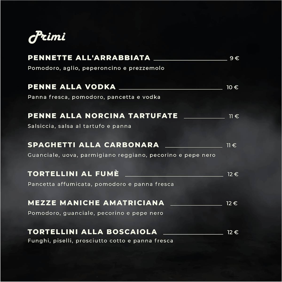 Menu di Pizzeria Happy Days 