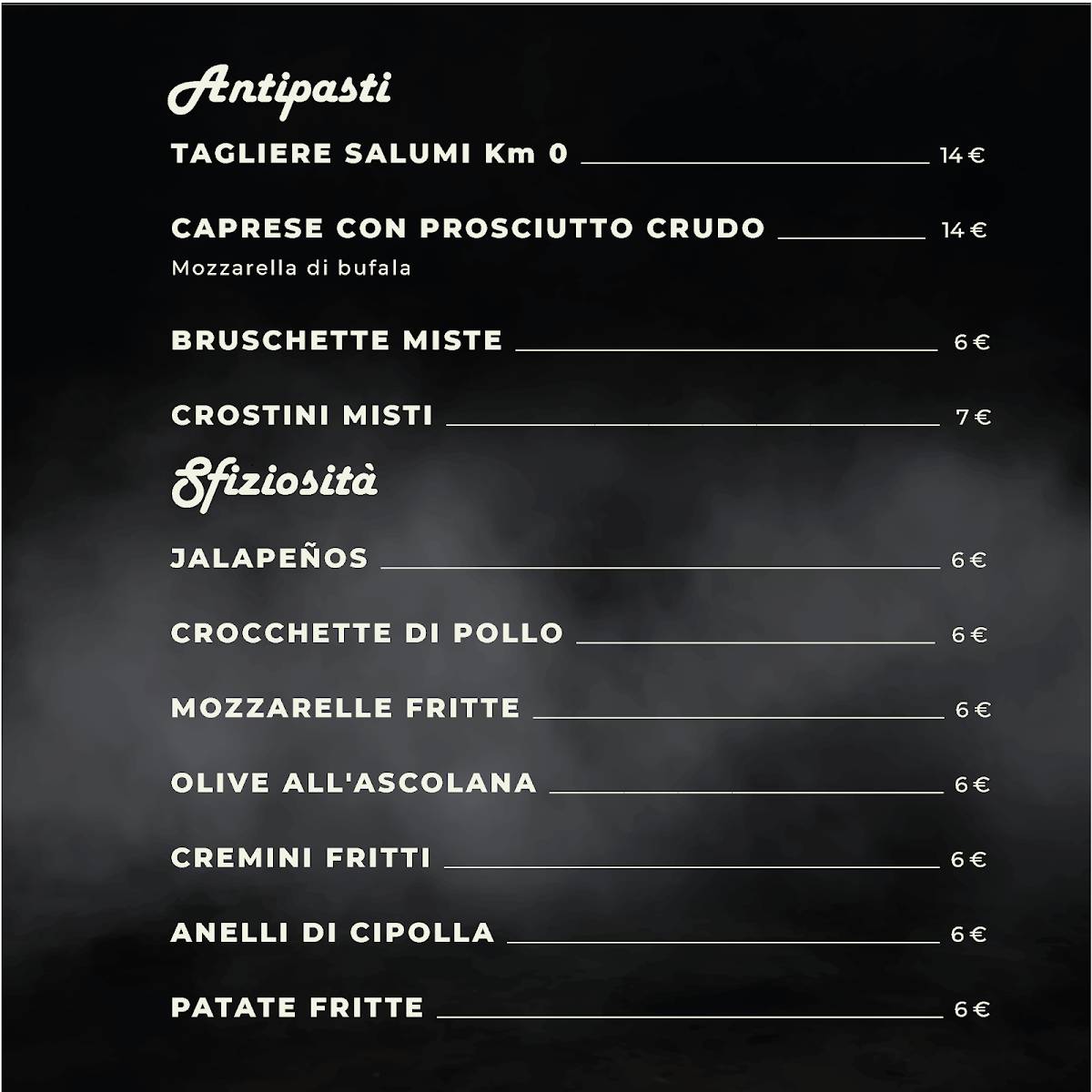 Menu di Pizzeria Happy Days 