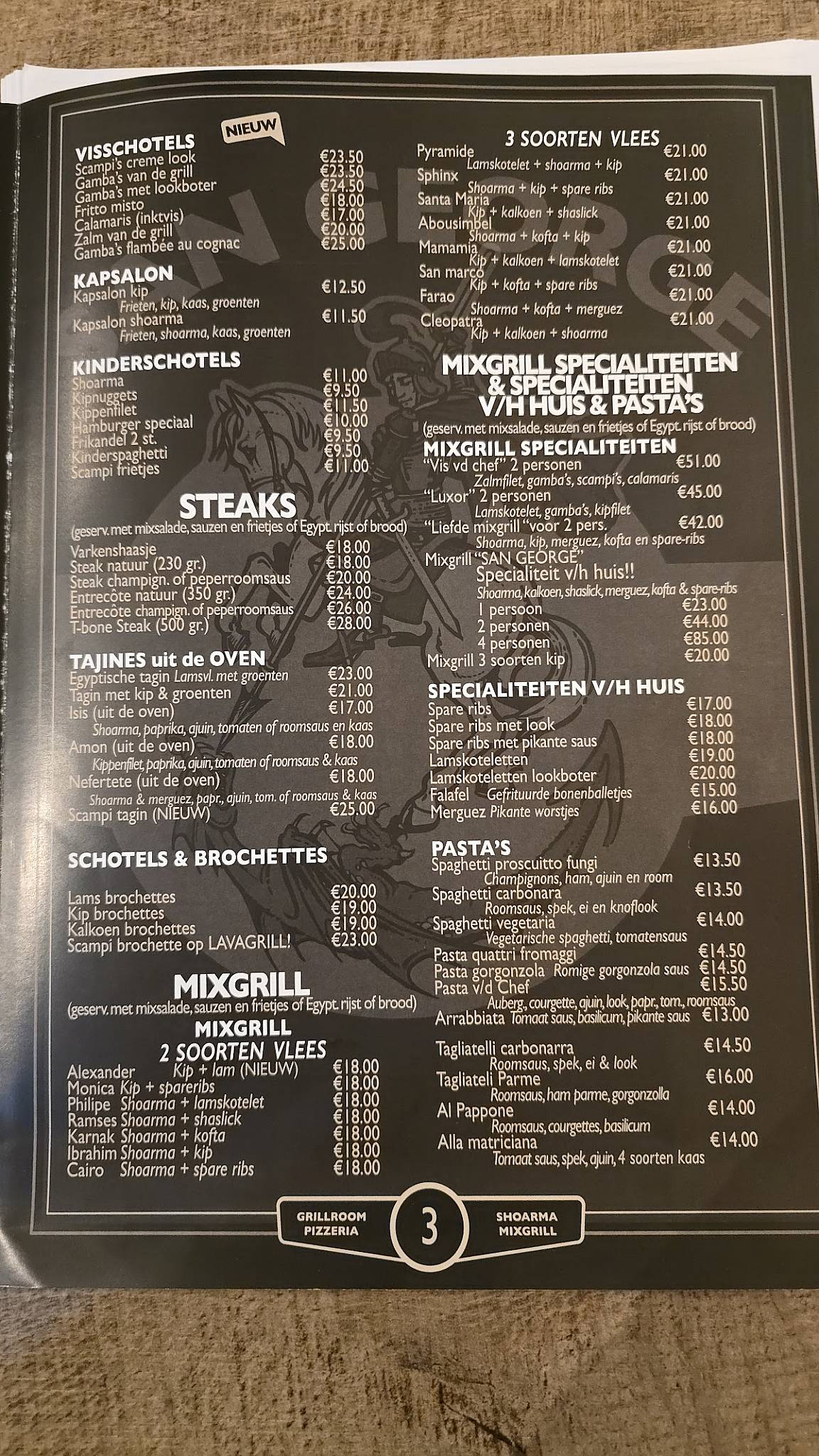Menu At San George Tessenderlo Stationsstraat 53