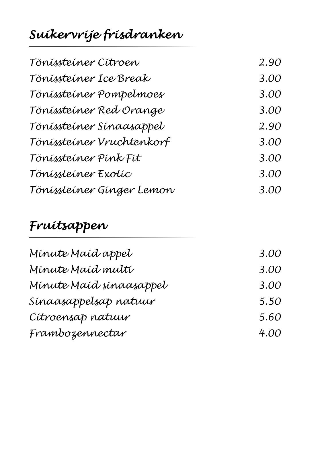 Menu de San Marco Roeselare