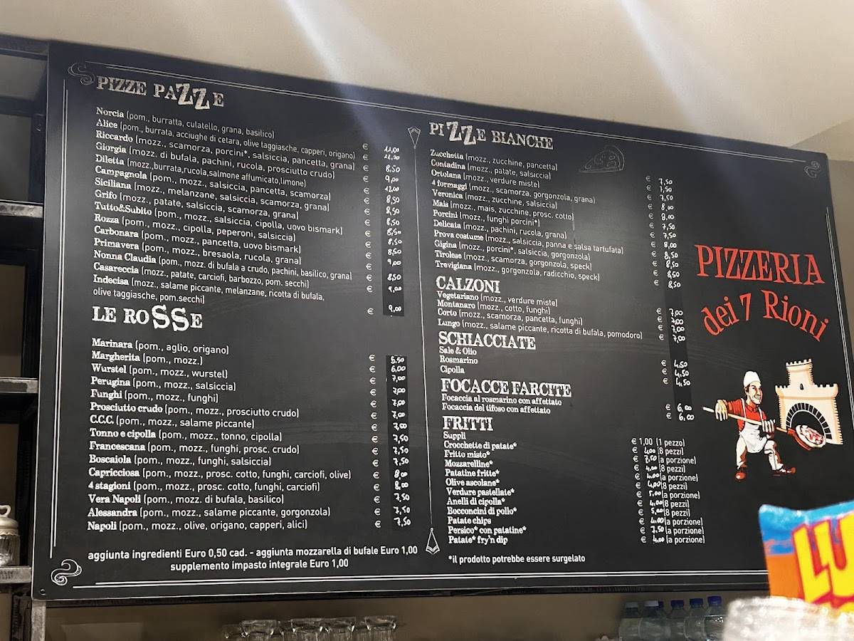 Menu di Pizzeria Sette Rioni 