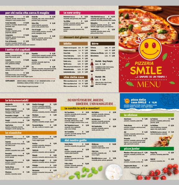 Menu di Pizzeria Smile 
