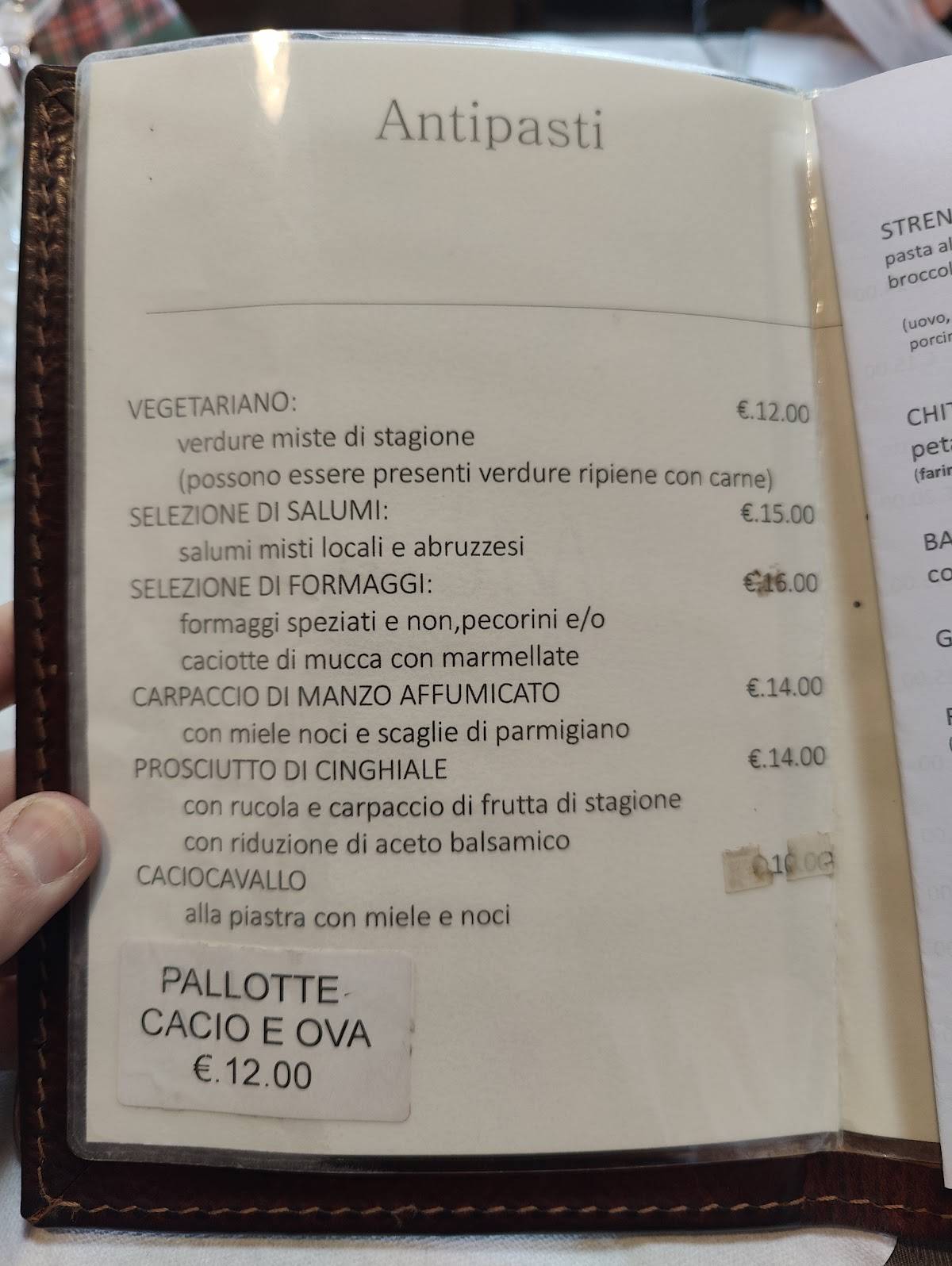 Menu di Pizzeria Trattoria Antichi Sapori Con Forno A Legna E Cucina Tipica 