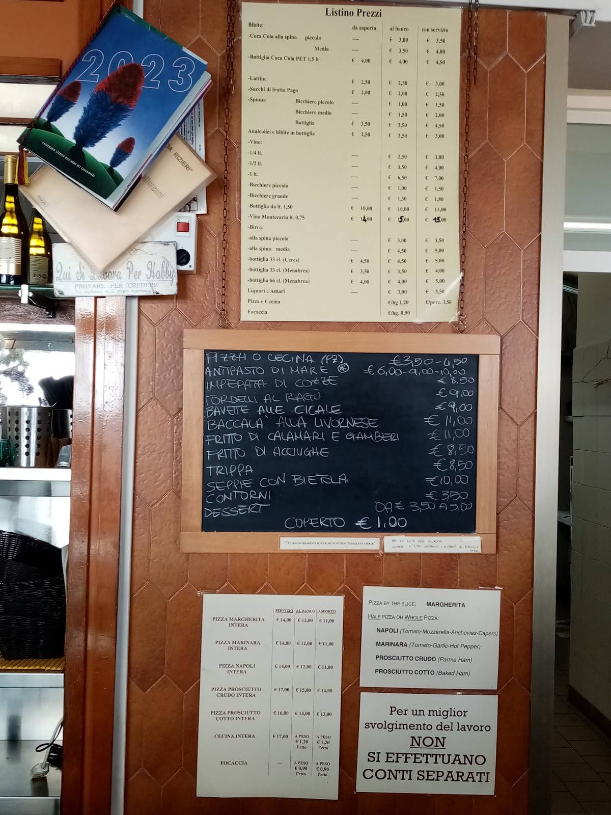 Menu di Pizzeria da Rizieri 