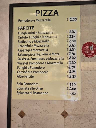Menu di Pizzeria del Secolo 