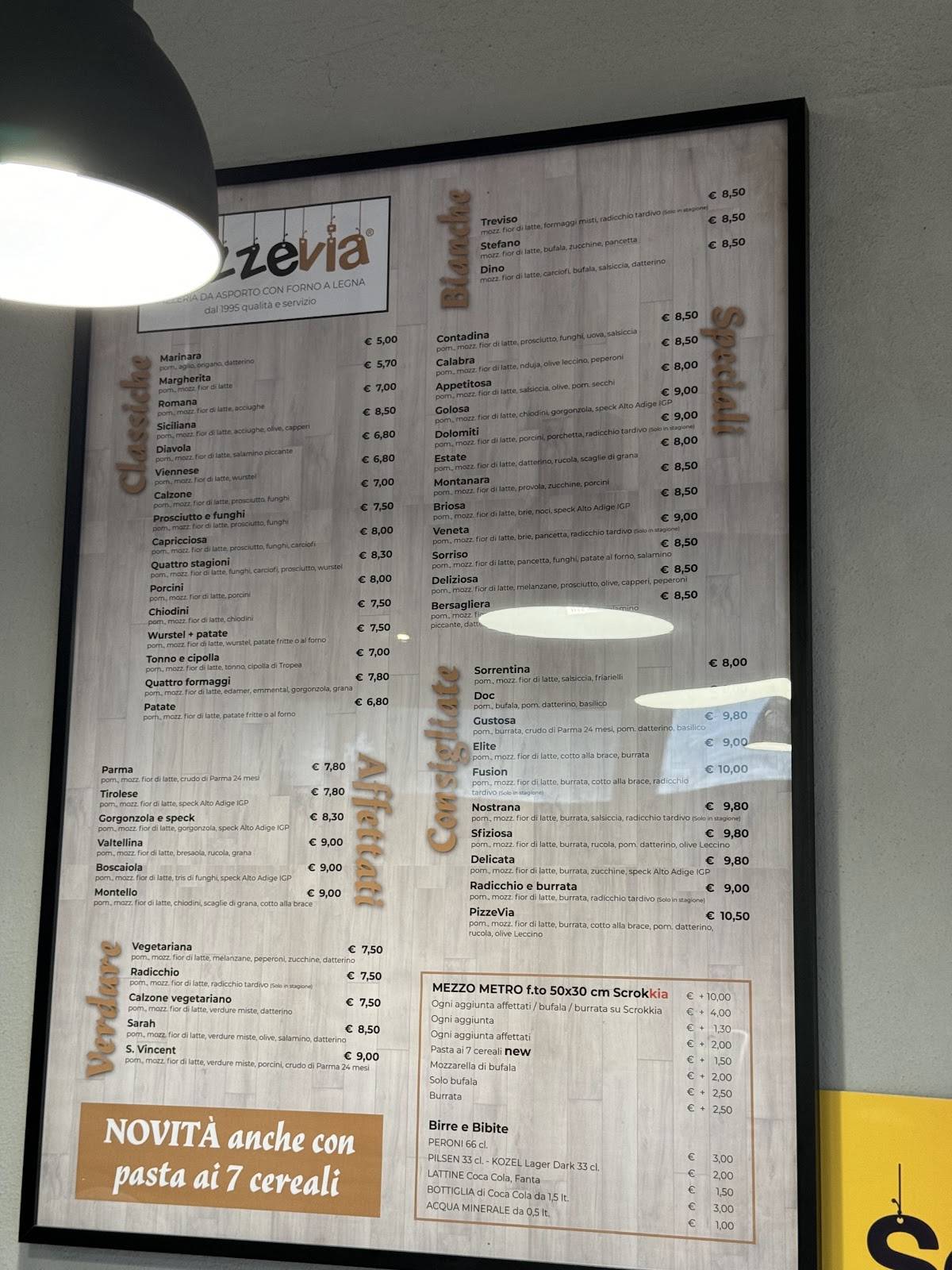 Menu di Pizzevia Marcon 
