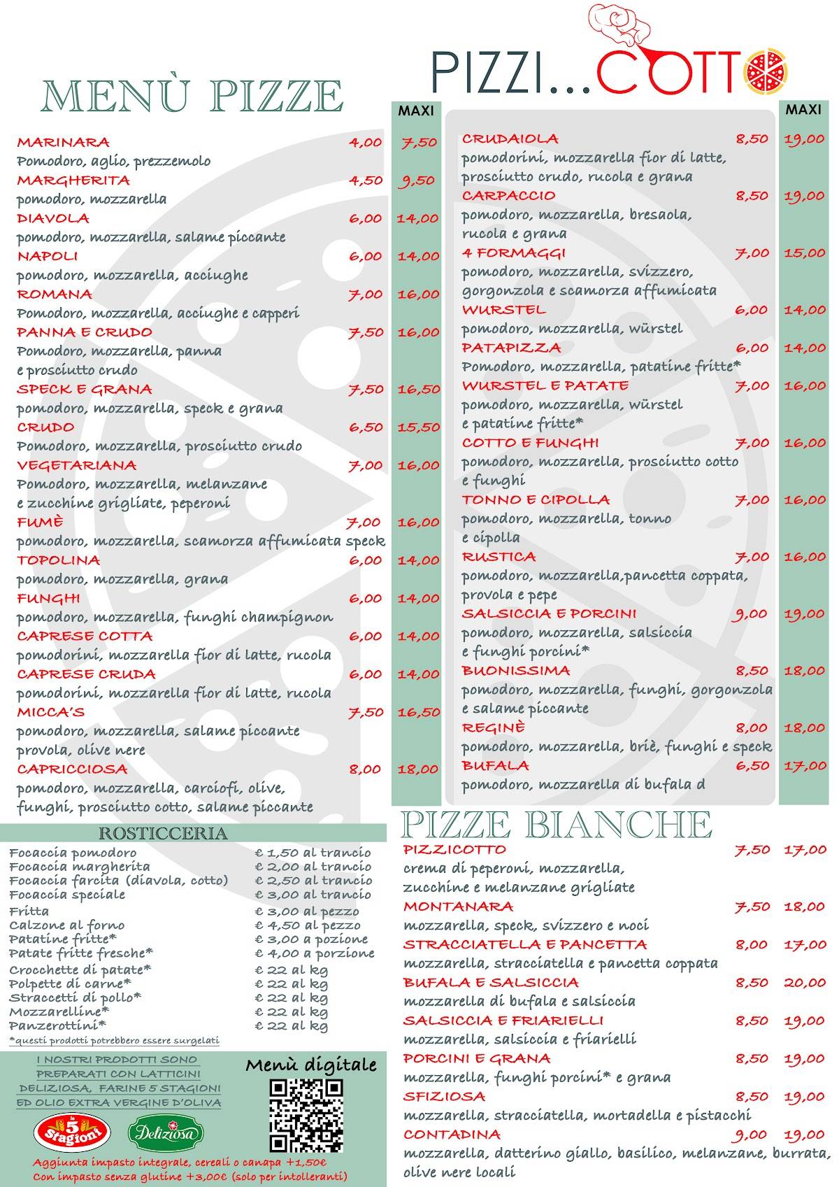 Menu di Pizzicotto 