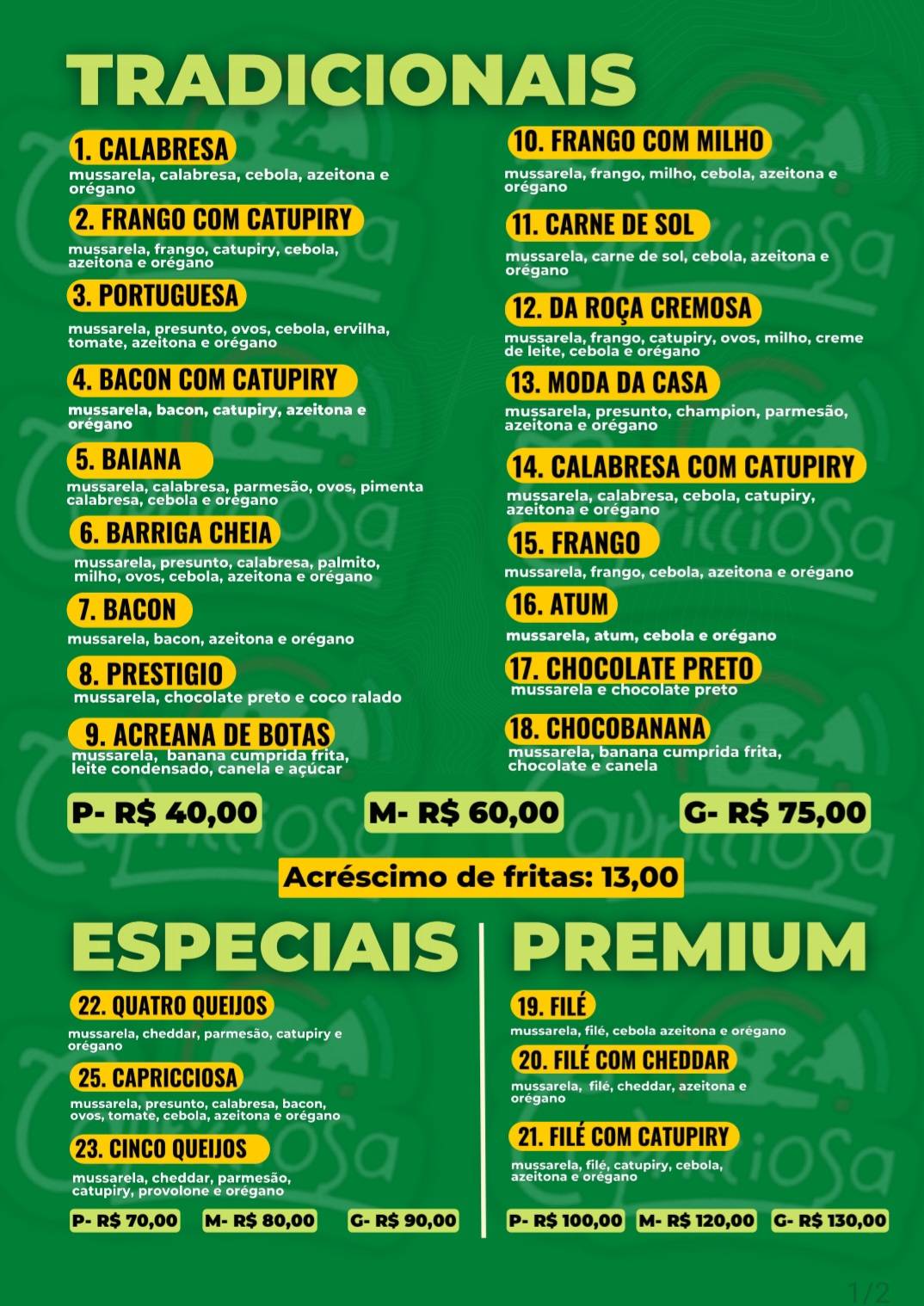 Pizzzaria Appetitosa cardápio