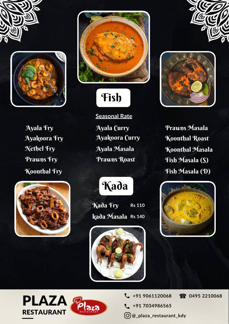Plaza Restaurant, Koduvally menu