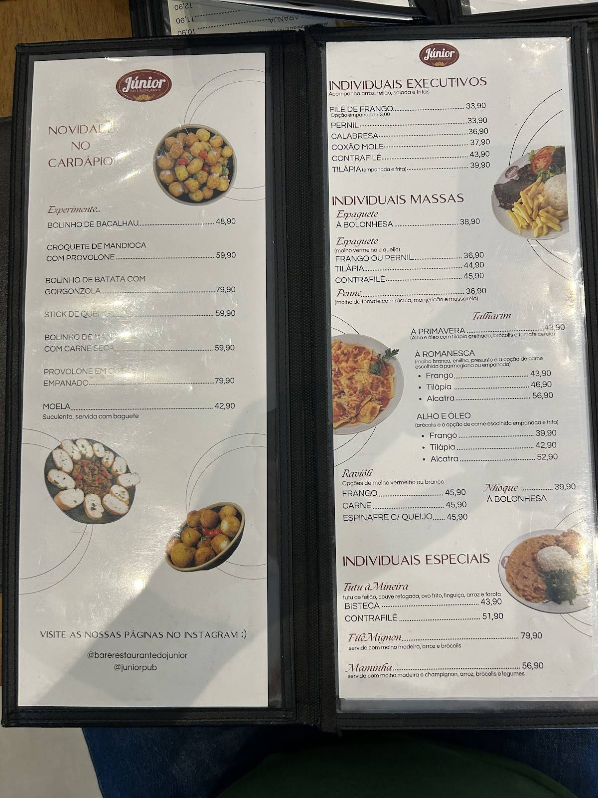 Bar e Restaurante do Júnior cardápio