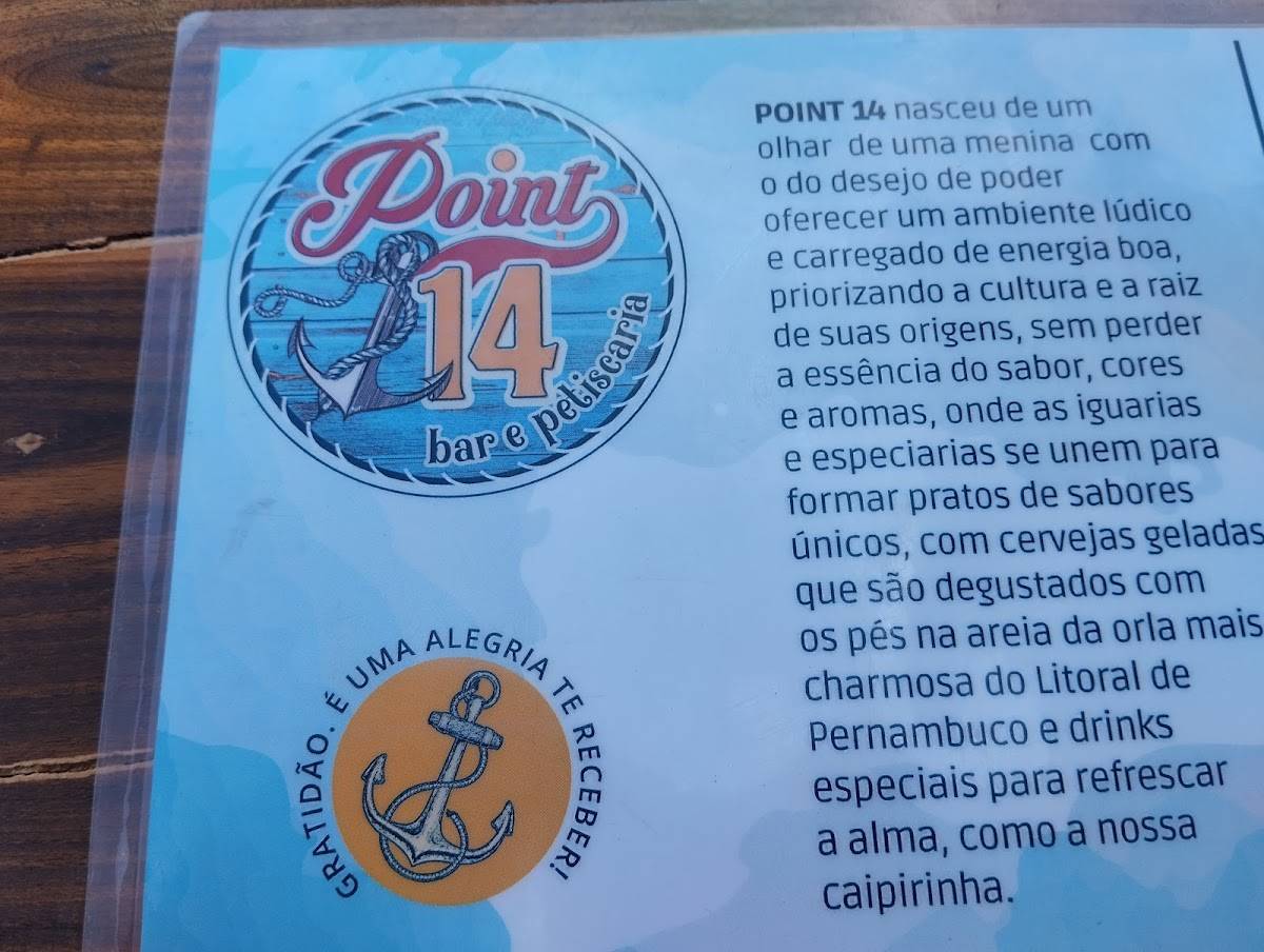 Point 14 Bar QUIOSQUE 12 cardápio
