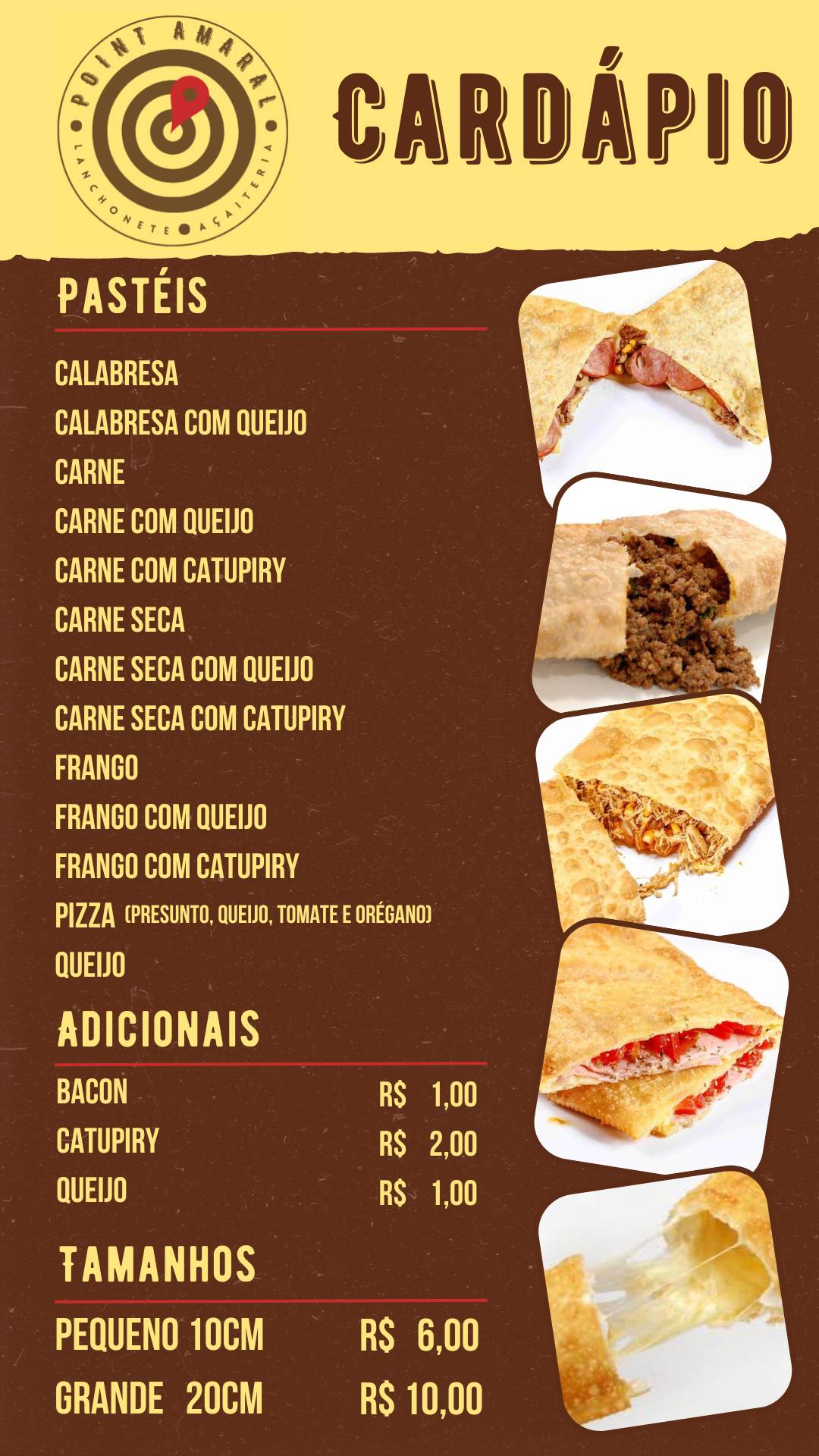Point Amaral Lanchonete e Acaiteria cardápio
