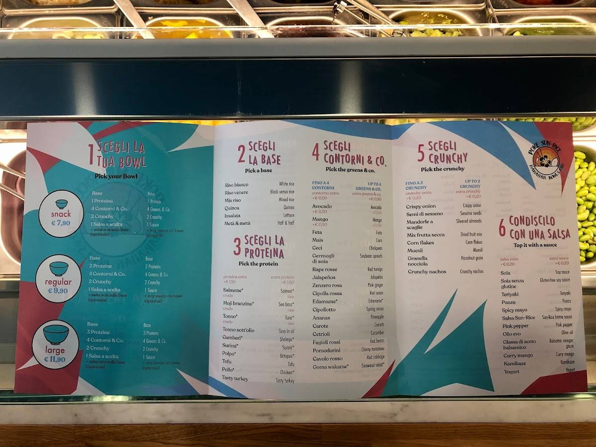 Menu di Poke Sun-Rice - Corso Fogazzaro 