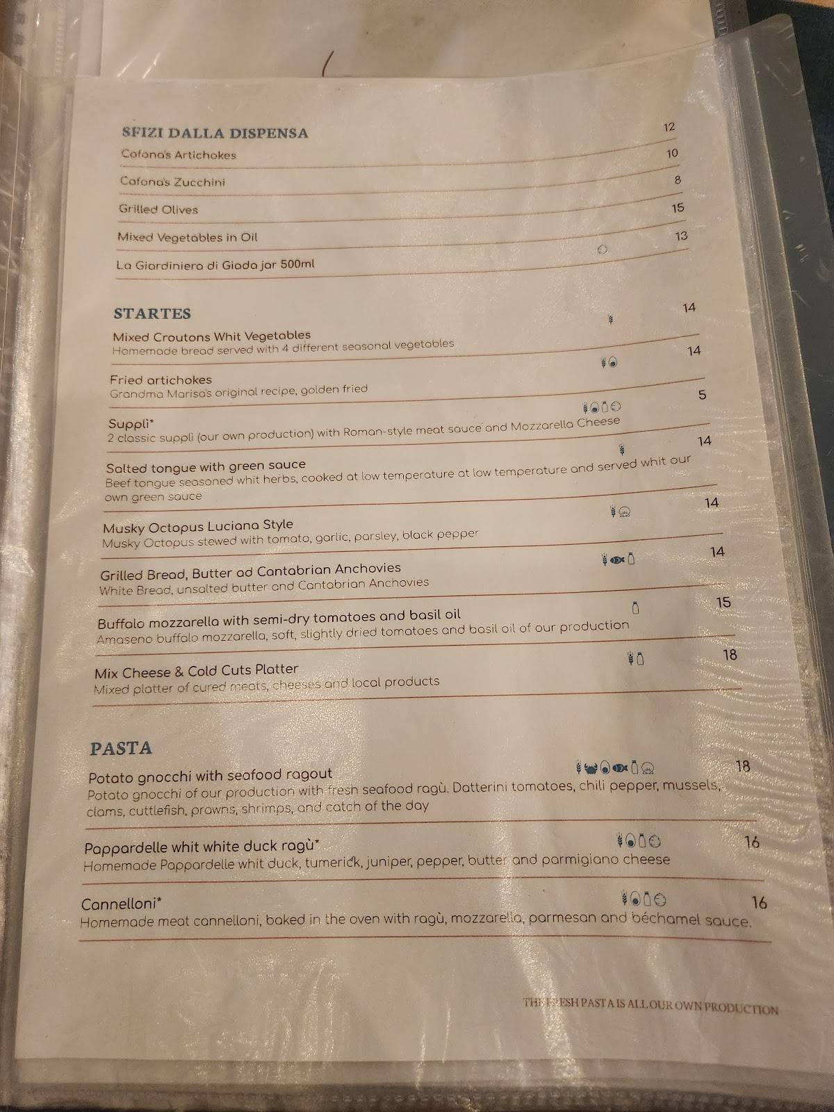 Menu di Ponziani Enoteca con Cucina Tradizionale 