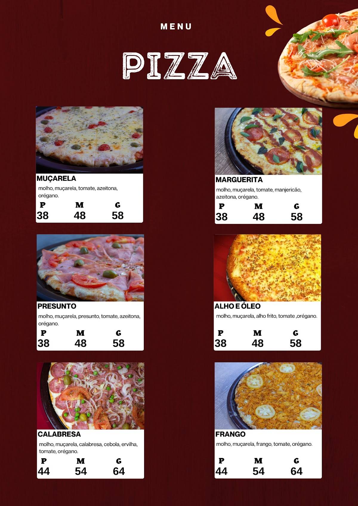 Portal Pizza e Burguer cardápio